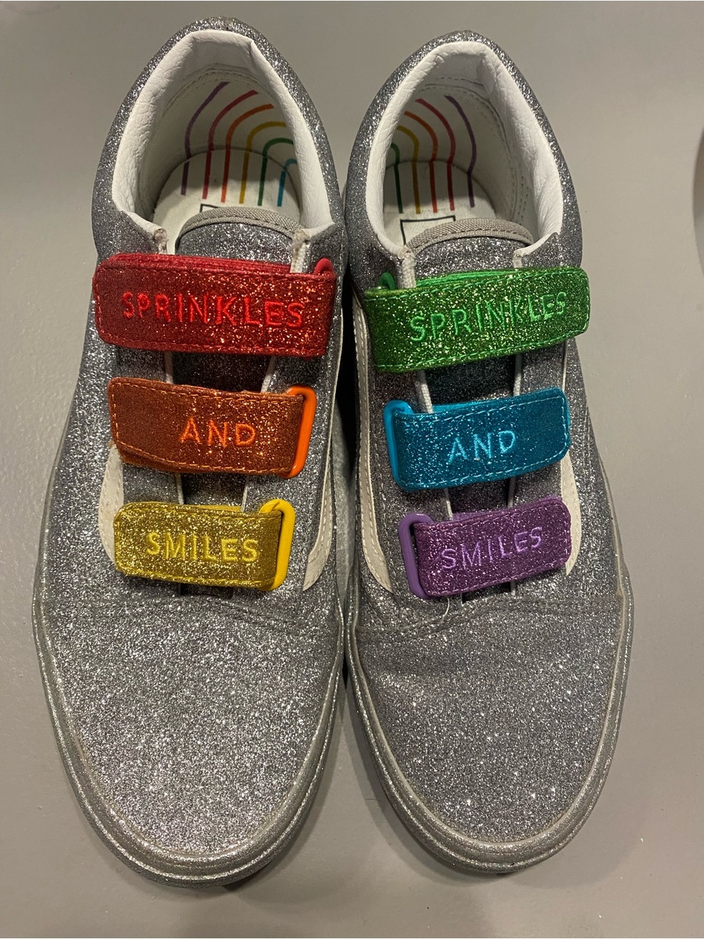 VANS Glitter Rainbow Strap Sneakers